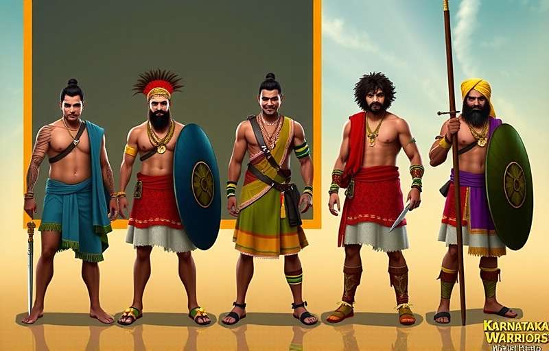 Karnataka Warriors Character Selection Karnataka Warriors character selection screen showing different warrior classes in traditional attire