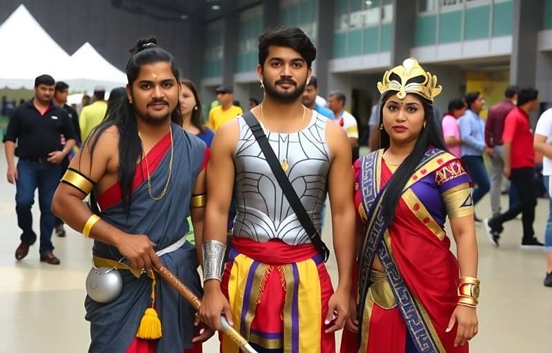 Karnataka Warriors Community Meetup Karnataka Warriors community meetup with players in traditional attire and cosplay